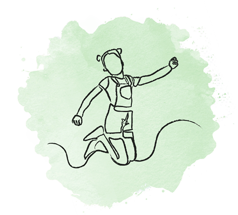 Illustration eines springenden Mädchens